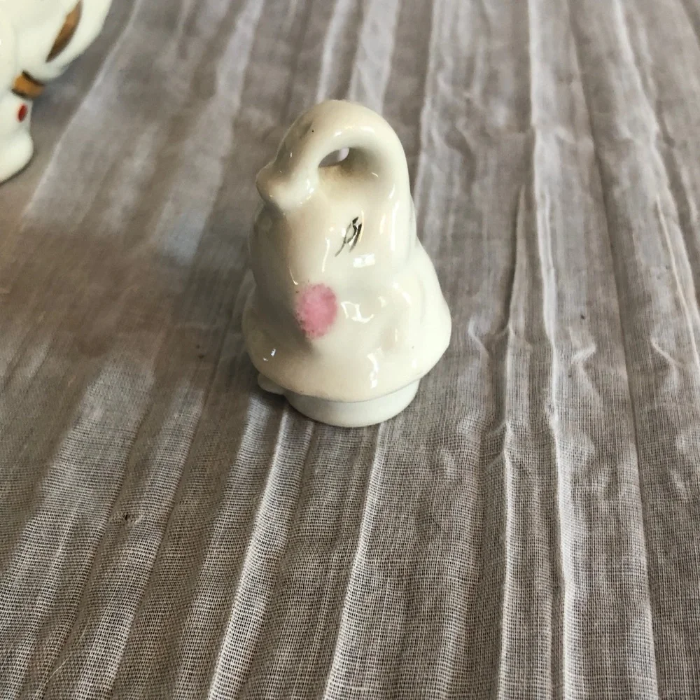 Vintage 1990s PIER 1 IMPORTS porcelain hand painted mini elephant & baby teapot